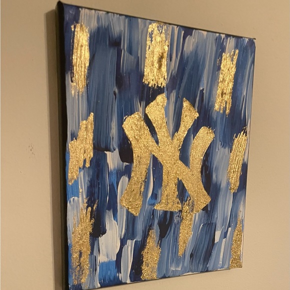Handmade Blue and gold Yankees canvas - Picture 3 of 6
